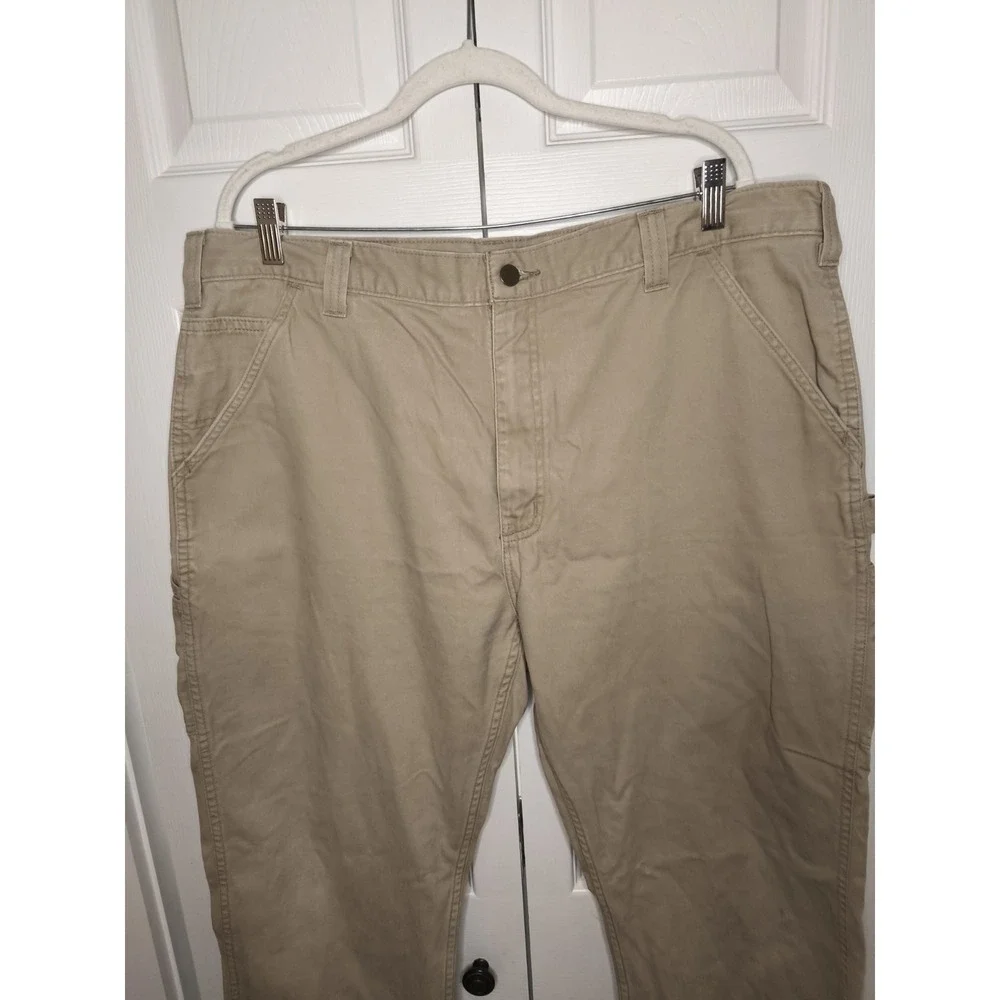 Carhartt‎ Men's 40x34 Relaxed Fit Tan Khaki Carpenter Work Jeans 2865